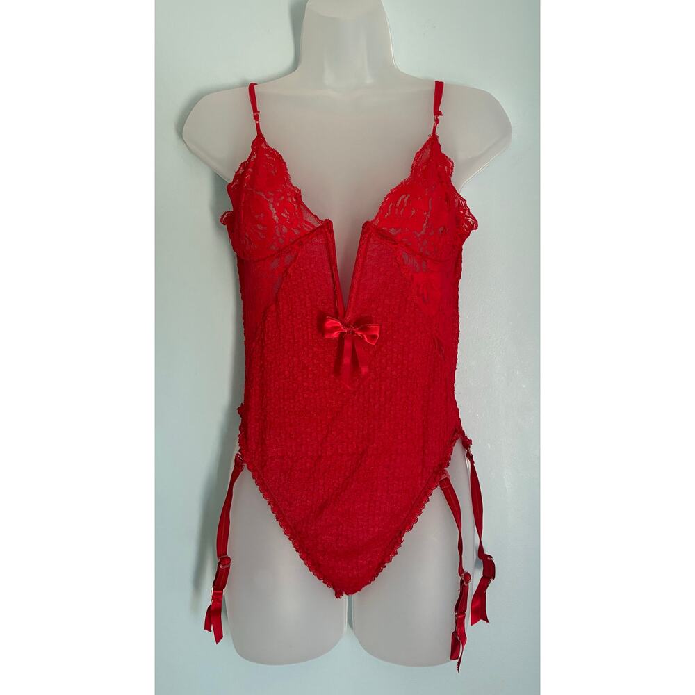Vintage Andrea Kristoff For Escante Red Body Suit Small